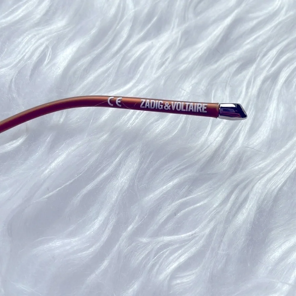 Zadig & Voltaire Pilot Aviator Sunglasses Metal Frame Blue Reflective Lens